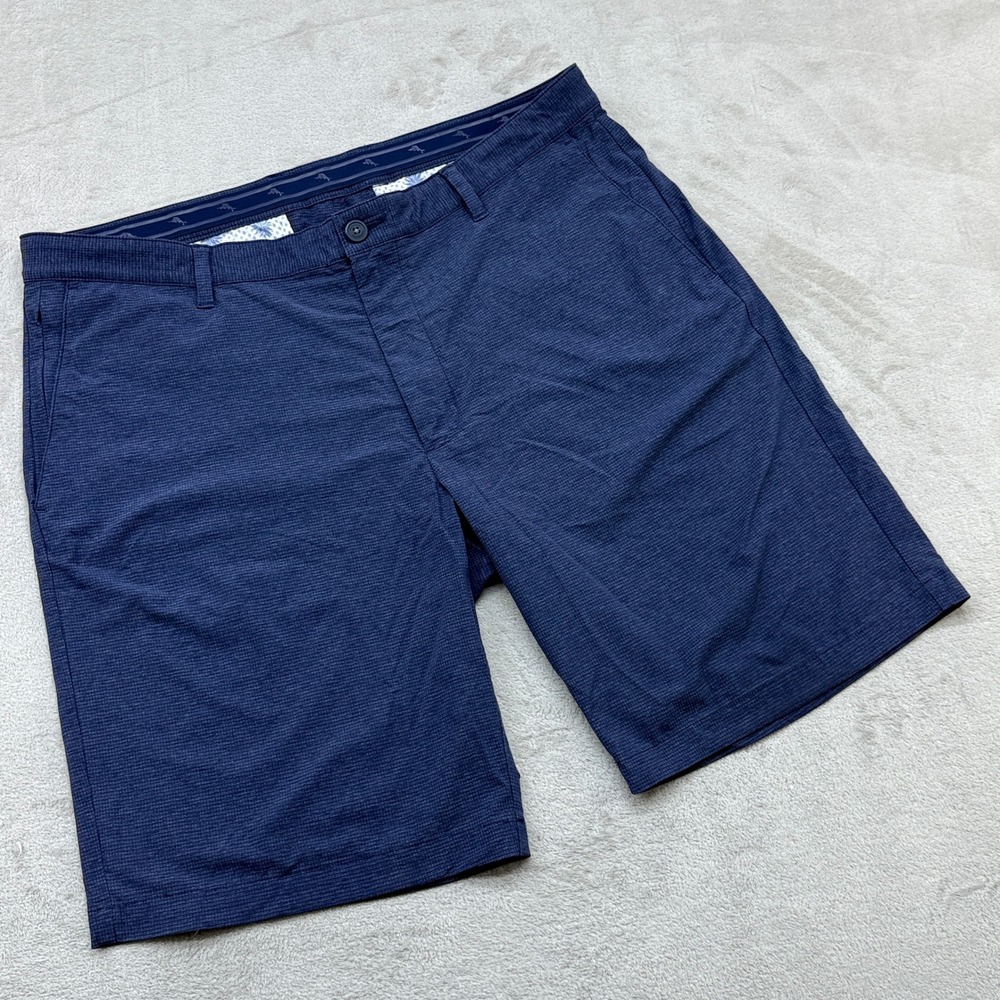 Tommy Bahama Shorts Mens 38 Blue Boracay Performance Stretch Texture Lightweight